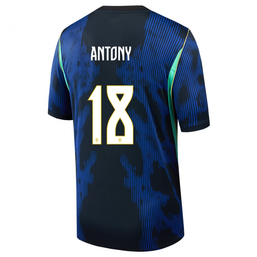 נשים ברזיל אנטוני #18 כחול כהה צהוב הרחק ג'רזי 26-28 חולצה קצרה