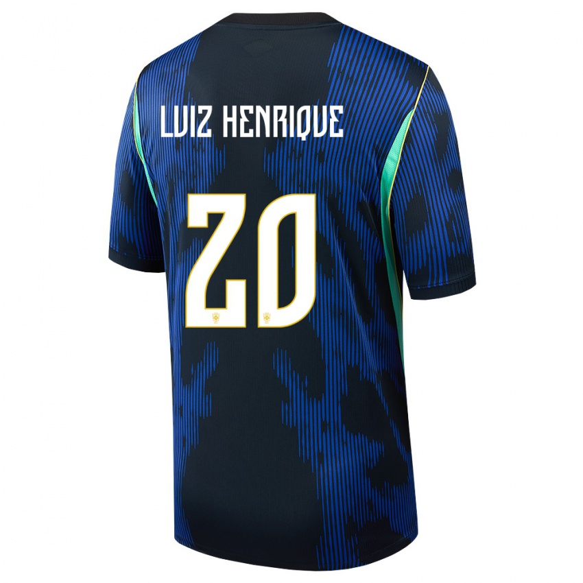 נשים ברזיל לואיז הנריק #20 כחול כהה צהוב הרחק ג'רזי 26-28 חולצה קצרה