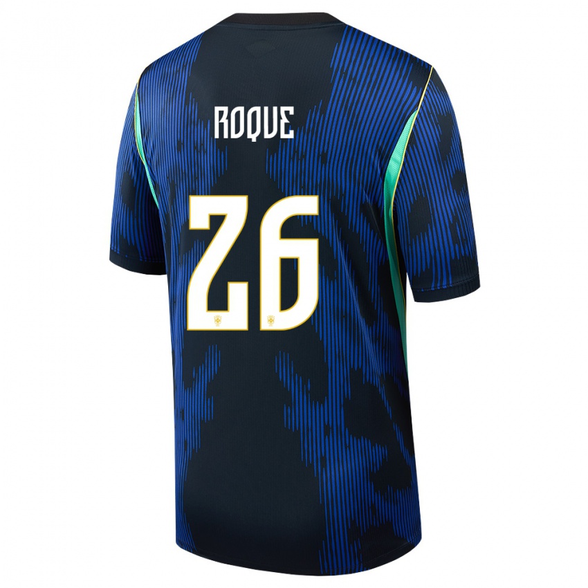 נשים ברזיל ויטור רוקה #26 כחול כהה צהוב הרחק ג'רזי 26-28 חולצה קצרה