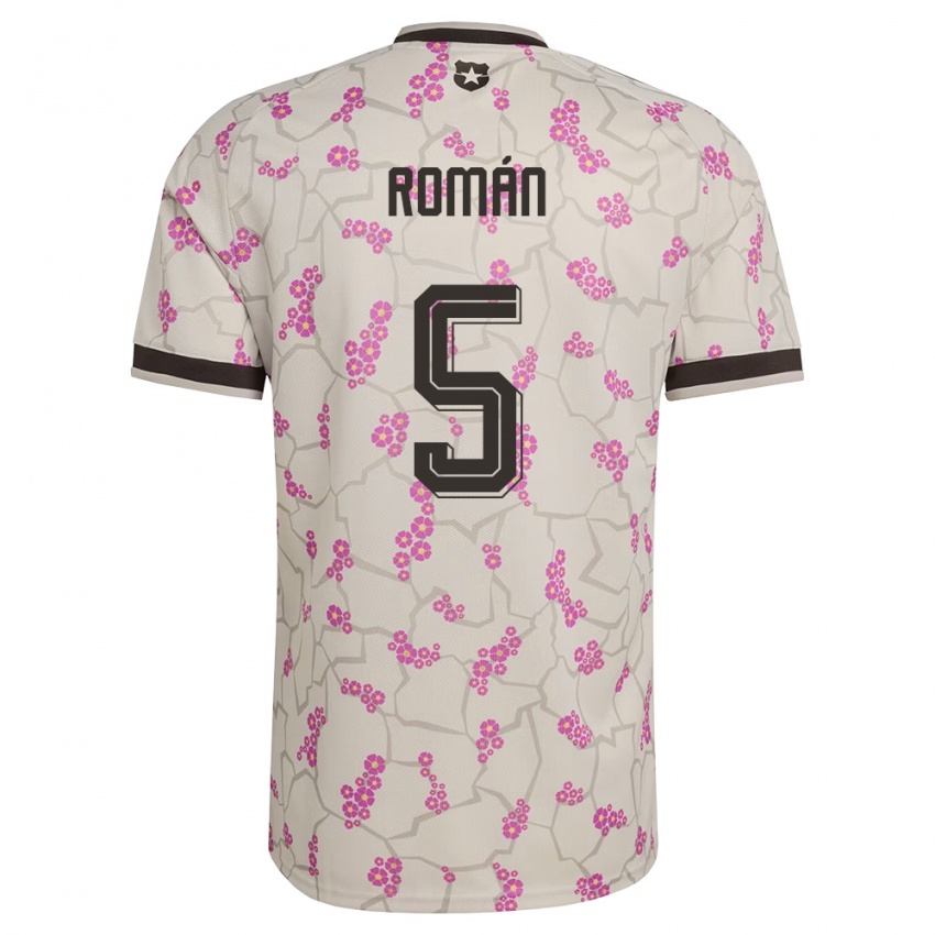 נשים צ'ילה Iván Román #5 לבן סגול הרחק ג'רזי 26-28 חולצה קצרה