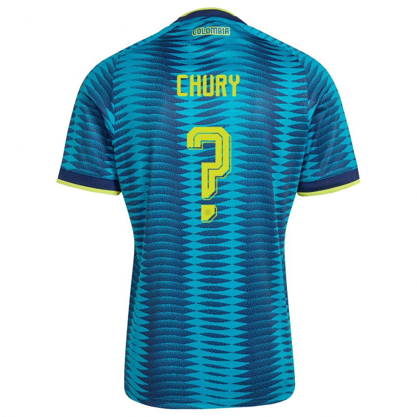 נשים קולומביה Brandon Chury #0 כחול כהה צהוב הרחק ג'רזי 26-28 חולצה קצרה