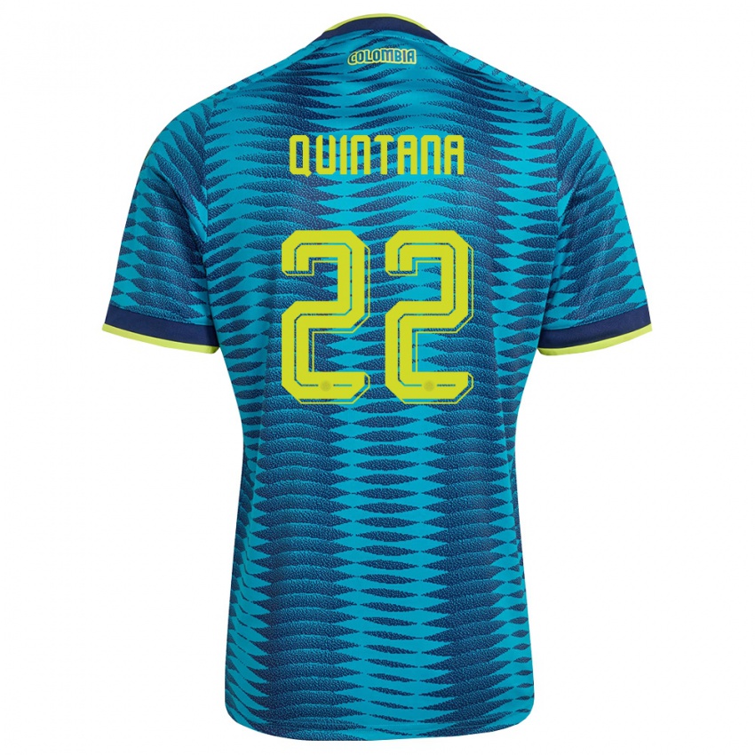 נשים קולומביה Breiner Quintana #22 כחול כהה צהוב הרחק ג'רזי 26-28 חולצה קצרה