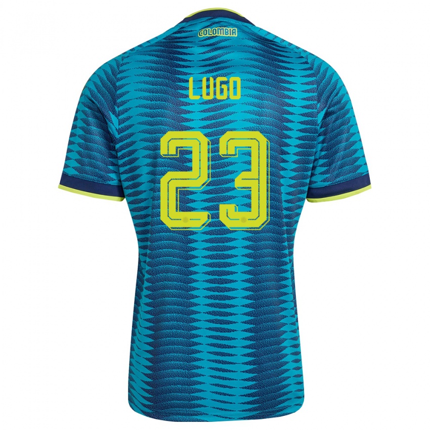 נשים קולומביה Michelle Lugo #23 כחול כהה צהוב הרחק ג'רזי 26-28 חולצה קצרה
