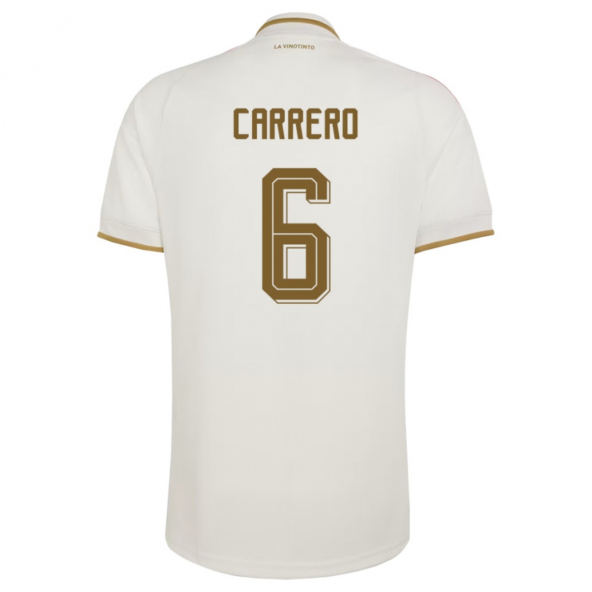 נשים ונצואלה Luis Carrero #6 שמנת צהוב הרחק ג'רזי 26-28 חולצה קצרה