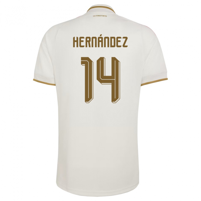 נשים ונצואלה José Hernández #14 שמנת צהוב הרחק ג'רזי 26-28 חולצה קצרה
