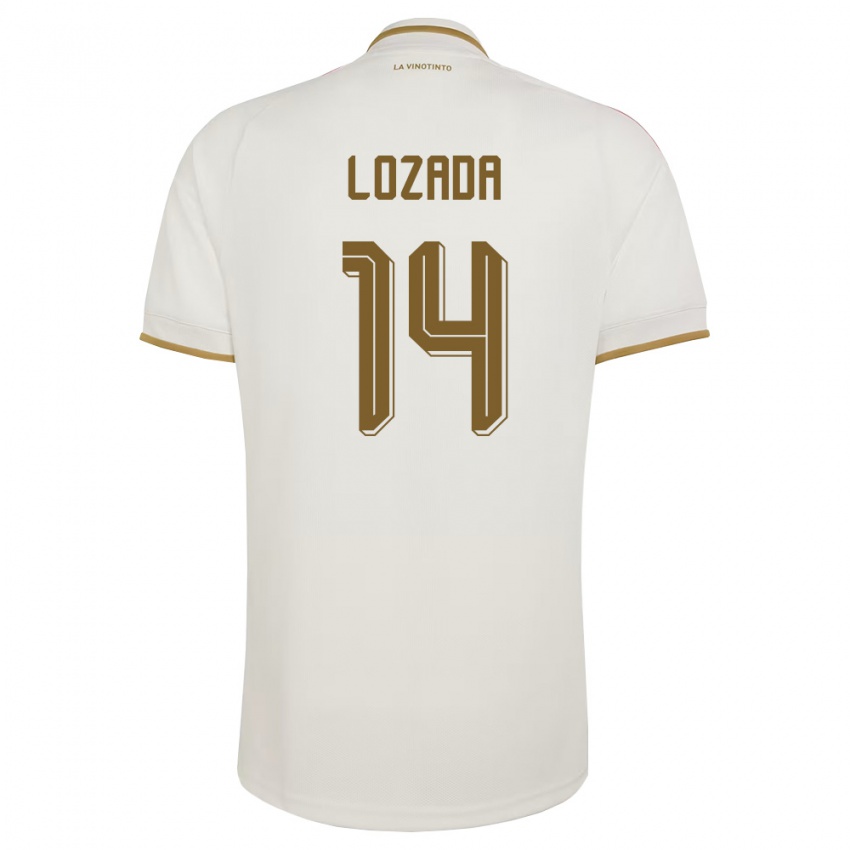 נשים ונצואלה Leonardo Lozada #14 שמנת צהוב הרחק ג'רזי 26-28 חולצה קצרה
