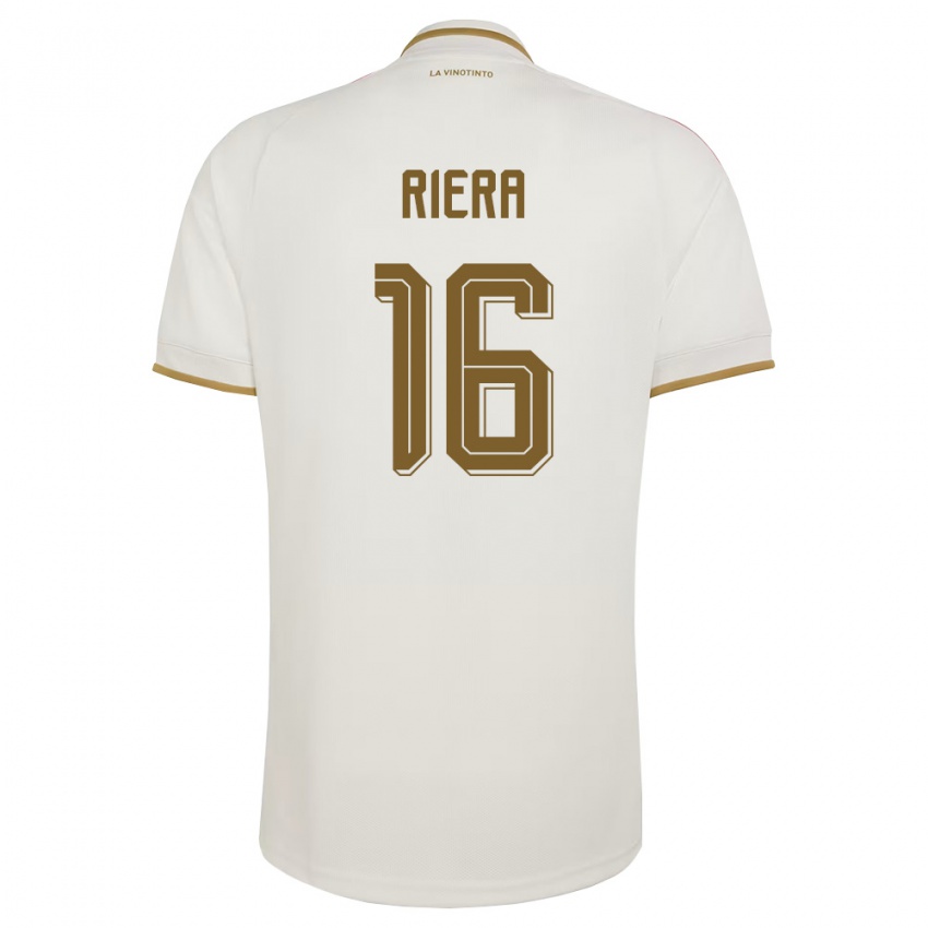 נשים ונצואלה Marco Riera #16 שמנת צהוב הרחק ג'רזי 26-28 חולצה קצרה