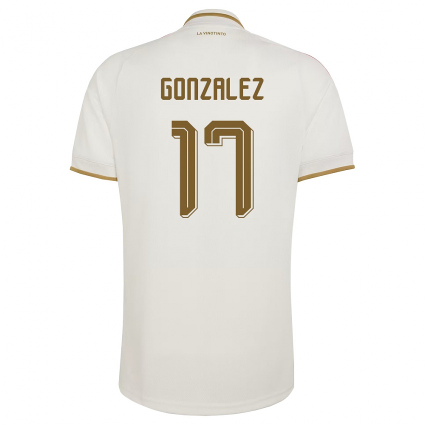 נשים ונצואלה Mayken González #17 שמנת צהוב הרחק ג'רזי 26-28 חולצה קצרה