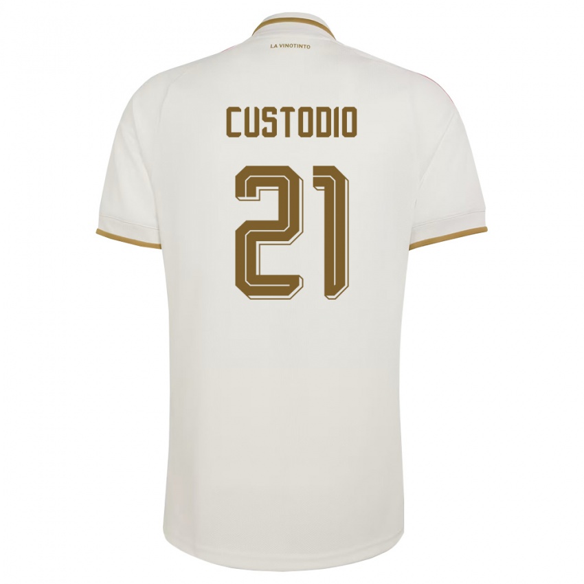 נשים ונצואלה Alex Custodio #21 שמנת צהוב הרחק ג'רזי 26-28 חולצה קצרה