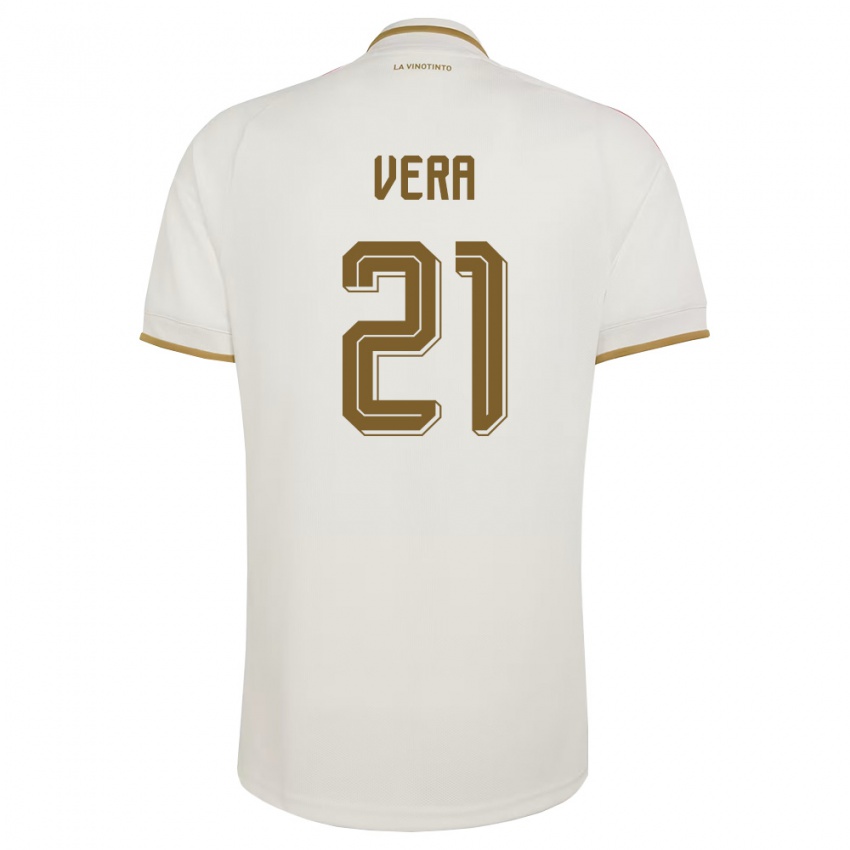 נשים ונצואלה Andry Vera #21 שמנת צהוב הרחק ג'רזי 26-28 חולצה קצרה