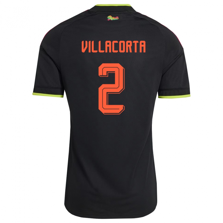 נשים פרו Anderson Villacorta #2 שחור צהוב ורוד הרחק ג'רזי 26-28 חולצה קצרה