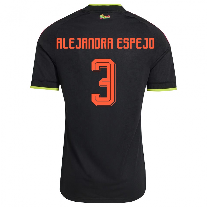 נשים פרו María Alejandra Espejo #3 שחור צהוב ורוד הרחק ג'רזי 26-28 חולצה קצרה