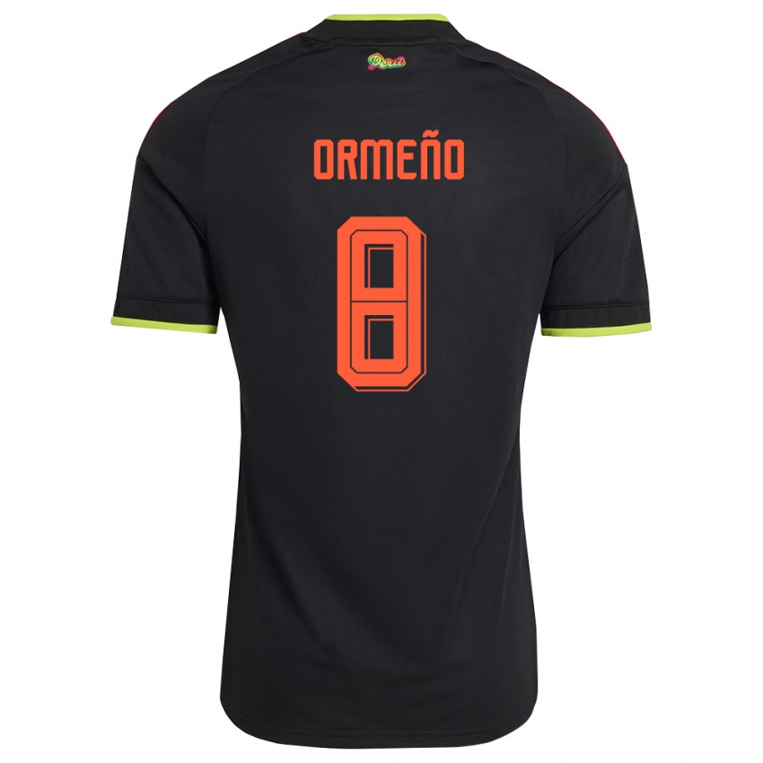 נשים פרו Robinho Ormeño #8 שחור צהוב ורוד הרחק ג'רזי 26-28 חולצה קצרה
