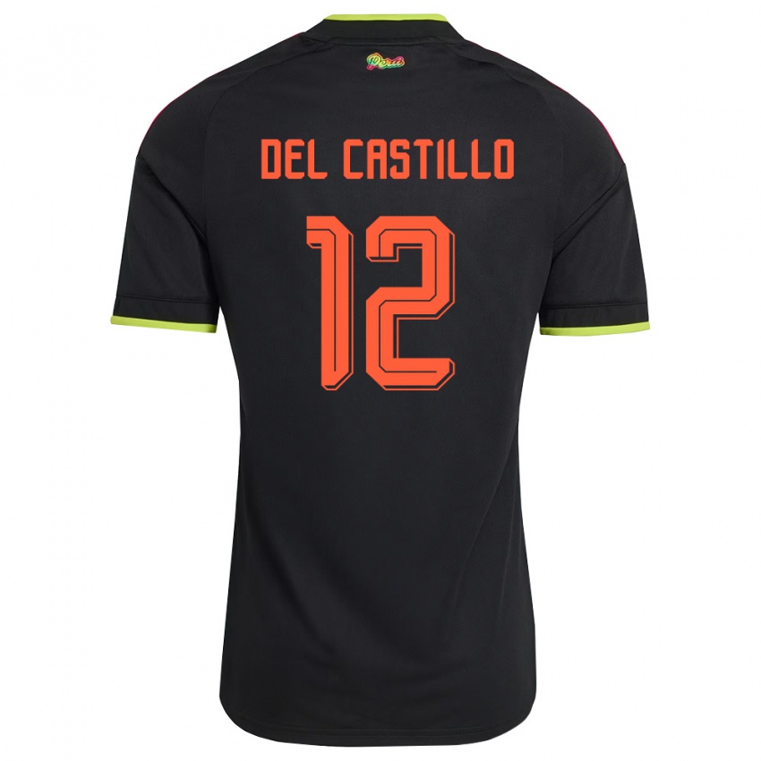 נשים פרו Jesús Del Castillo #12 שחור צהוב ורוד הרחק ג'רזי 26-28 חולצה קצרה