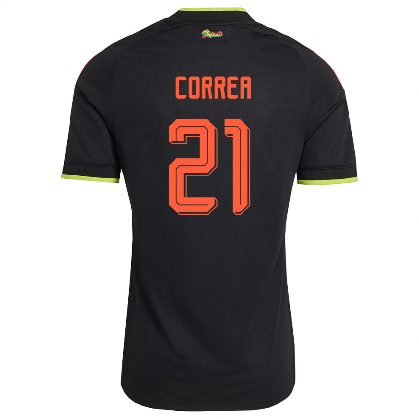 נשים פרו Alexis Correa #21 שחור צהוב ורוד הרחק ג'רזי 26-28 חולצה קצרה