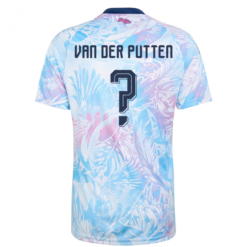 נשים קוסטה ריקה סנטיאגו ואן דר פוטן #0 כחול שמיים כהה ורוד הרחק ג'רזי 26-28 חולצה קצרה
