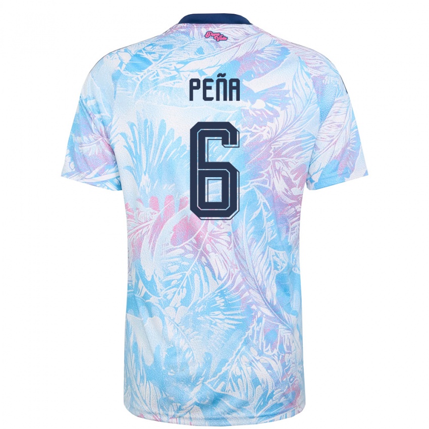 נשים קוסטה ריקה ריקרדו פנה #6 כחול שמיים כהה ורוד הרחק ג'רזי 26-28 חולצה קצרה