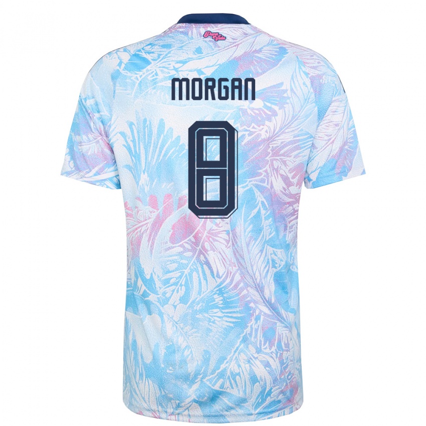 נשים קוסטה ריקה Hakeem Morgan #8 כחול שמיים כהה ורוד הרחק ג'רזי 26-28 חולצה קצרה