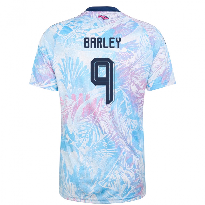 נשים קוסטה ריקה Ethan Barley #9 כחול שמיים כהה ורוד הרחק ג'רזי 26-28 חולצה קצרה