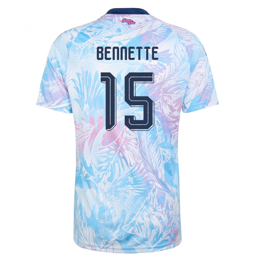 נשים קוסטה ריקה Nick Bennette #15 כחול שמיים כהה ורוד הרחק ג'רזי 26-28 חולצה קצרה