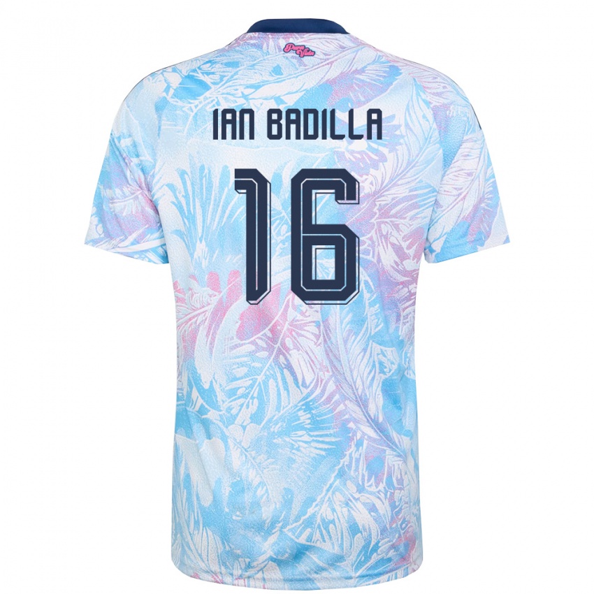 נשים קוסטה ריקה Ian Badilla #16 כחול שמיים כהה ורוד הרחק ג'רזי 26-28 חולצה קצרה