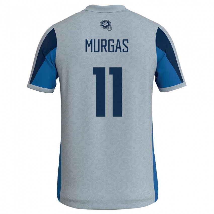 נשים אל סלוודור Byron Murgas #11 לבן כחול שמיים הרחק ג'רזי 26-28 חולצה קצרה