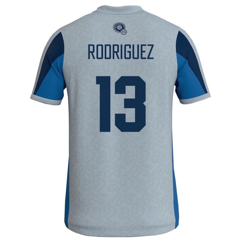 נשים אל סלוודור Nelson Rodríguez #13 לבן כחול שמיים הרחק ג'רזי 26-28 חולצה קצרה