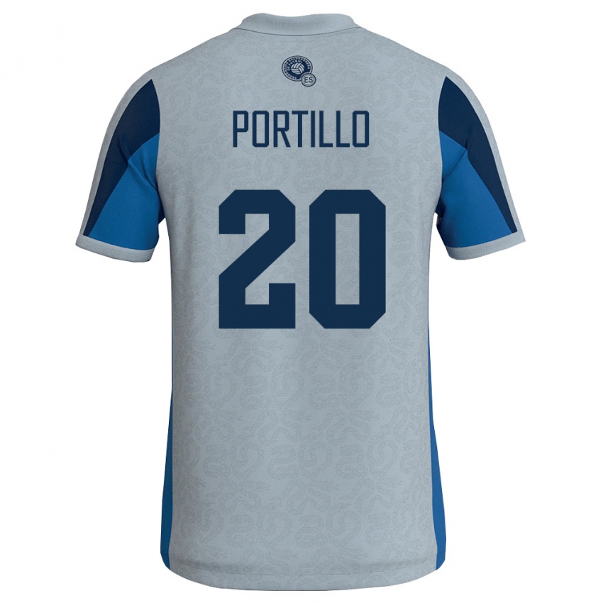 נשים אל סלוודור אייזק פורטילו #20 לבן כחול שמיים הרחק ג'רזי 26-28 חולצה קצרה