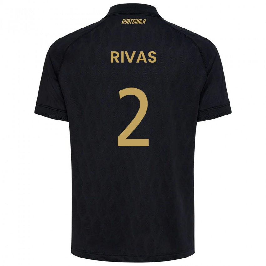 נשים גואטמלה Leandro Rivas #2 שחור כחול שמיים לבן הרחק ג'רזי 26-28 חולצה קצרה