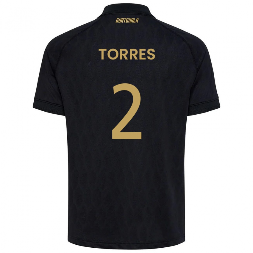 נשים גואטמלה Nicolás De Jesús Torres #2 שחור כחול שמיים לבן הרחק ג'רזי 26-28 חולצה קצרה