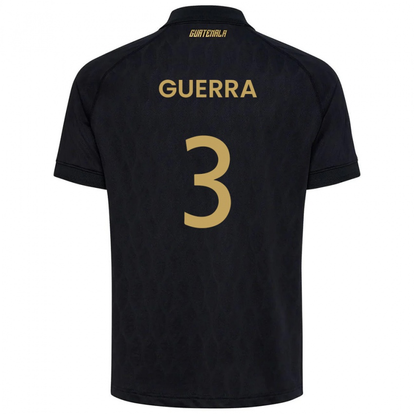 נשים גואטמלה Brayan Guerra #3 שחור כחול שמיים לבן הרחק ג'רזי 26-28 חולצה קצרה