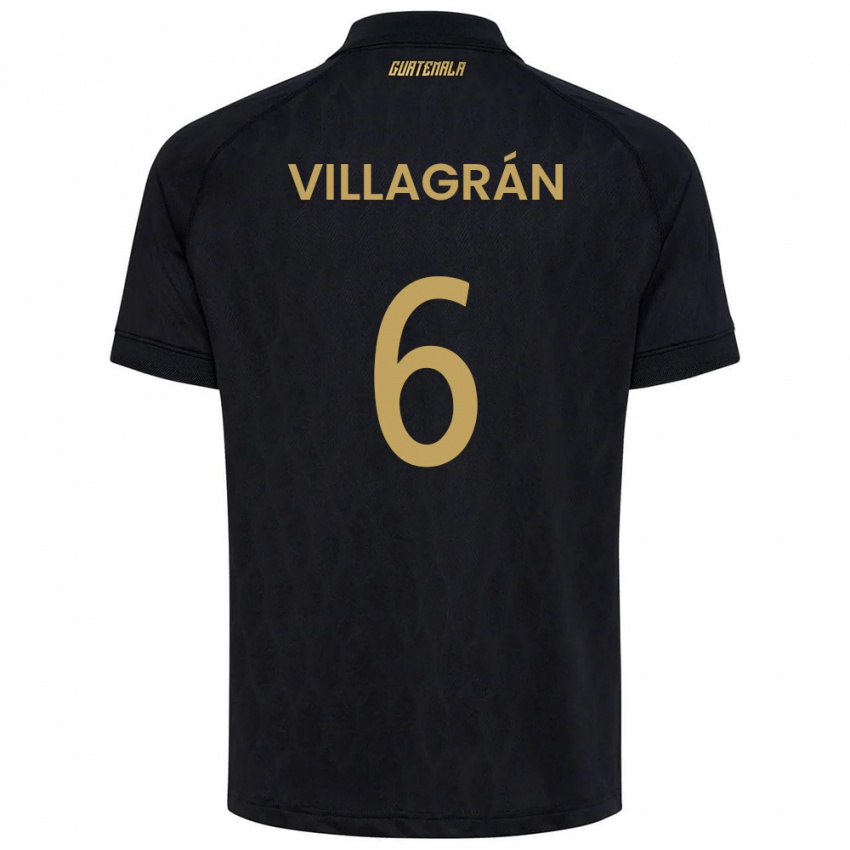 נשים גואטמלה Williams Villagrán #6 שחור כחול שמיים לבן הרחק ג'רזי 26-28 חולצה קצרה