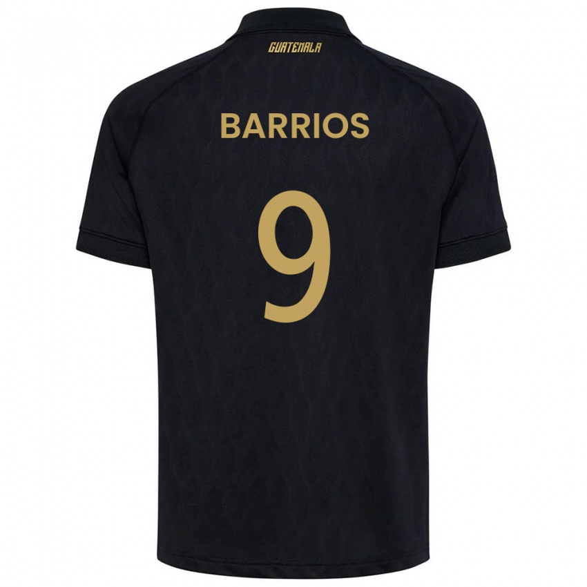 נשים גואטמלה Josué Barrios #9 שחור כחול שמיים לבן הרחק ג'רזי 26-28 חולצה קצרה