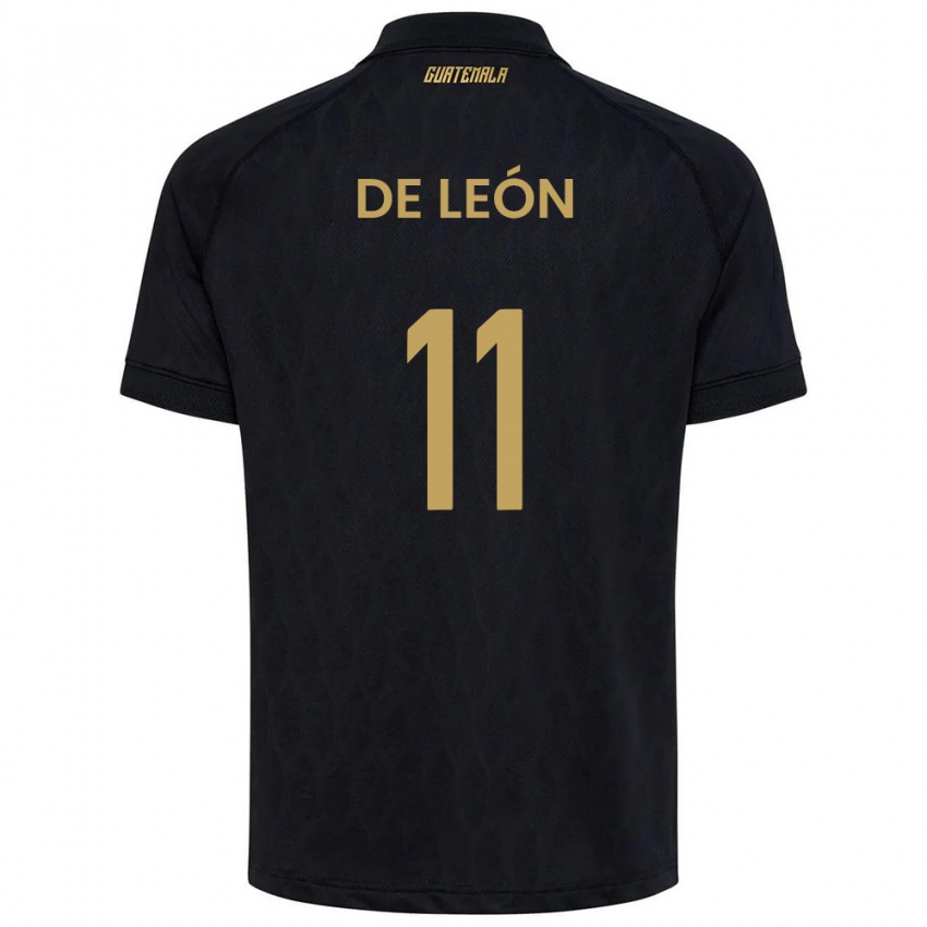 נשים גואטמלה Jorge De León #11 שחור כחול שמיים לבן הרחק ג'רזי 26-28 חולצה קצרה