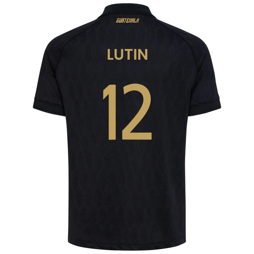 נשים גואטמלה John L Ut ב #12 שחור כחול שמיים לבן הרחק ג'רזי 26-28 חולצה קצרה