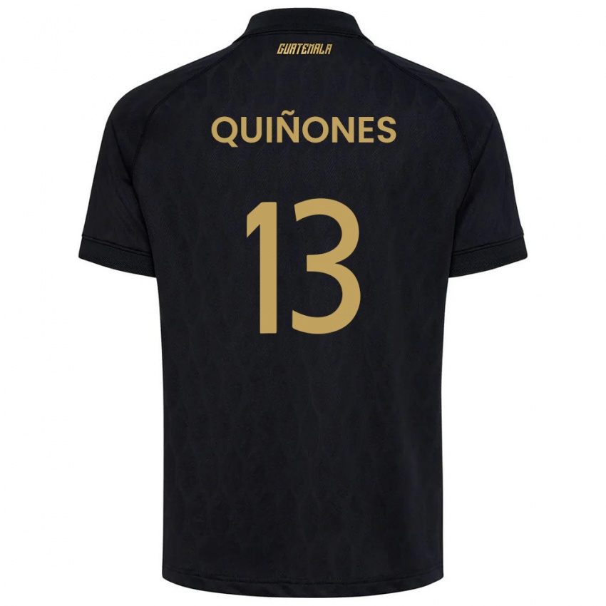 נשים גואטמלה Guillermo Quiñones #13 שחור כחול שמיים לבן הרחק ג'רזי 26-28 חולצה קצרה