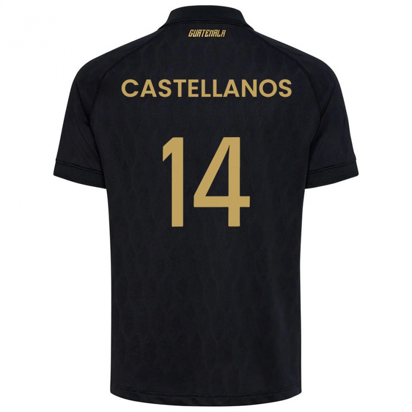 נשים גואטמלה Jorge Castellanos #14 שחור כחול שמיים לבן הרחק ג'רזי 26-28 חולצה קצרה