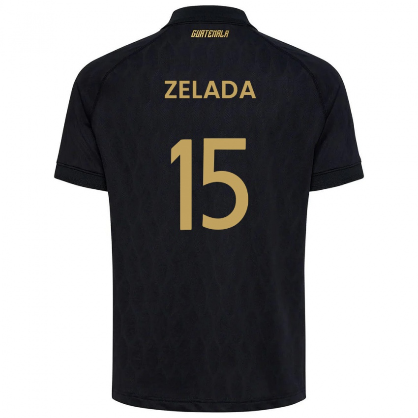 נשים גואטמלה Carlos Zelada #15 שחור כחול שמיים לבן הרחק ג'רזי 26-28 חולצה קצרה