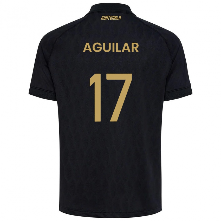 נשים גואטמלה René Aguilar #17 שחור כחול שמיים לבן הרחק ג'רזי 26-28 חולצה קצרה