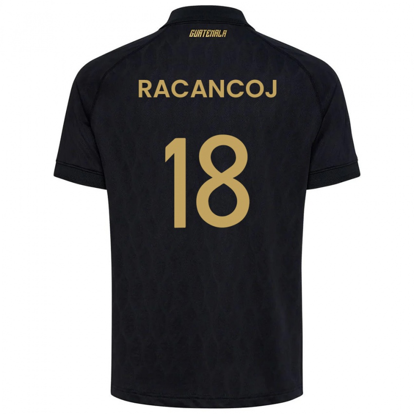 נשים גואטמלה Justin Racancoj #18 שחור כחול שמיים לבן הרחק ג'רזי 26-28 חולצה קצרה