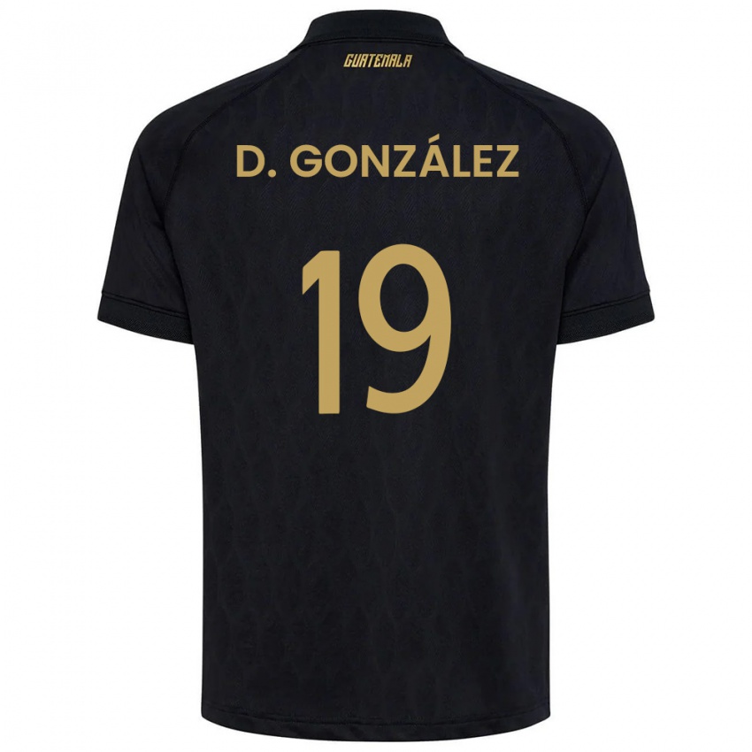 נשים גואטמלה Daniel González #19 שחור כחול שמיים לבן הרחק ג'רזי 26-28 חולצה קצרה