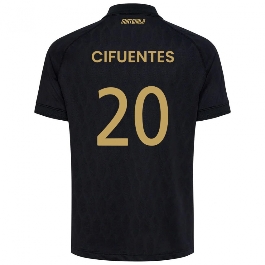 נשים גואטמלה Elvis Cifuentes #20 שחור כחול שמיים לבן הרחק ג'רזי 26-28 חולצה קצרה