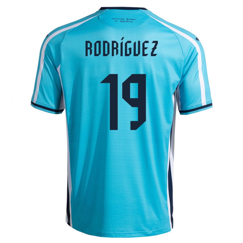 נשים הונדורס Jeremy Rodríguez #19 כחול שמיים כהה הרחק ג'רזי 26-28 חולצה קצרה