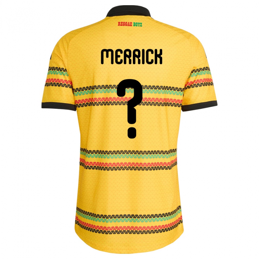 ילדים ג'מייקה Dwight Merrick #0 צהוב שחור ירוק ג'רזי ביתית 26-28 חולצה קצרה
