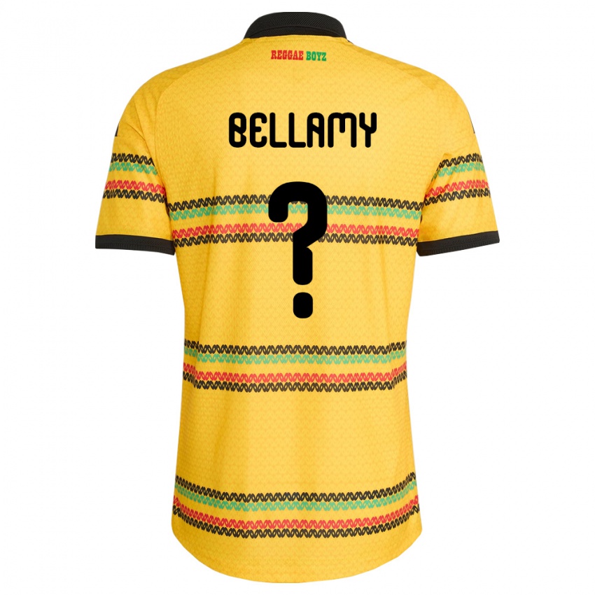 ילדים ג'מייקה Sydney Bellamy #0 צהוב שחור ירוק ג'רזי ביתית 26-28 חולצה קצרה