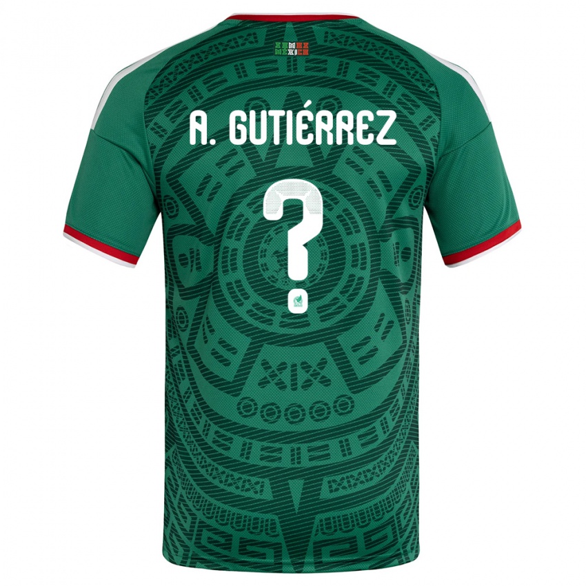 ילדים מקסיקו Alex Gutiérrez #0 ירוק לבן אדום ג'רזי ביתית 26-28 חולצה קצרה