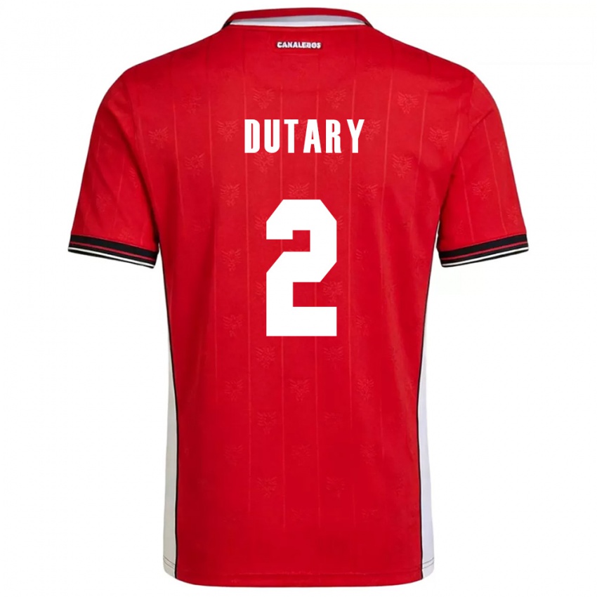 ילדים פנמה Claudia Dutary #2 אדום חום לבן ג'רזי ביתית 26-28 חולצה קצרה