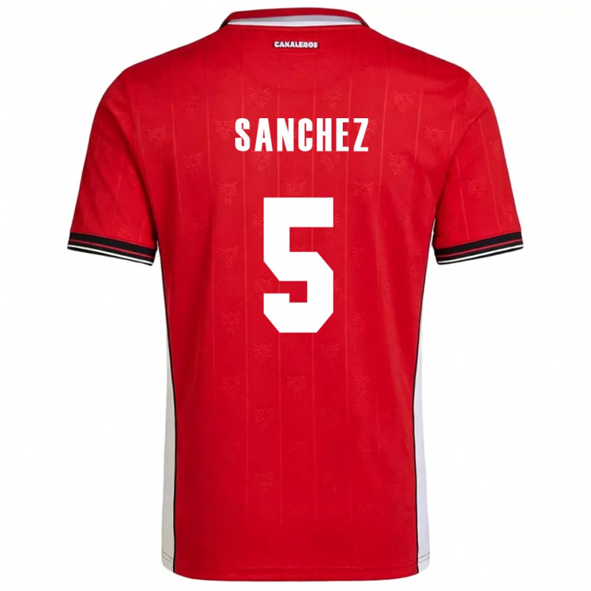 ילדים פנמה Leydis Sánchez #5 אדום חום לבן ג'רזי ביתית 26-28 חולצה קצרה