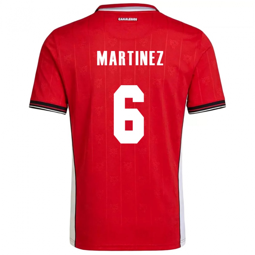 ילדים פנמה Christian Martínez #6 אדום חום לבן ג'רזי ביתית 26-28 חולצה קצרה