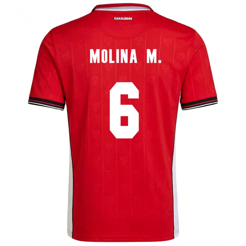 ילדים פנמה Mariana Molina #6 אדום חום לבן ג'רזי ביתית 26-28 חולצה קצרה